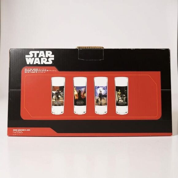 Disney Star Wars: The Force Awakens – Set of 4 Collectible 10oz Glasses New - Picture 2 of 8